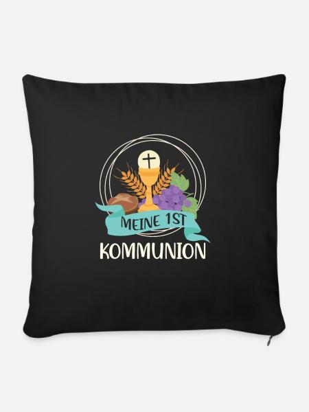 Kommunion - Sofakissenbezug 45 x 45 cm - Schwarz