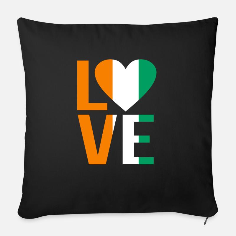 Côte d’Ivoire - Housse de coussin décorative 45 x 45 cm - noir