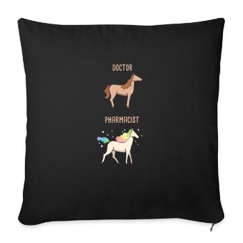 Doctor Vs Pharmacist Unicorn Dancing - Sofa pillowcase 17,3'' x 17,3'' (45 x 45 cm) - black - Front