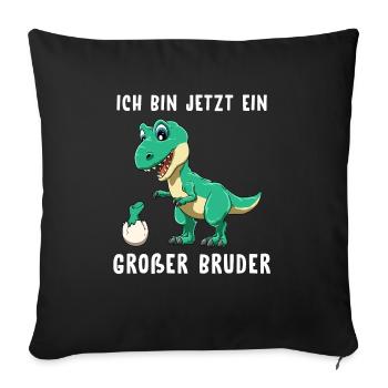 Ich bin jetzt ein Großer Bruder - Sofakissenbezug 45 x 45 cm - Schwarz - Vorne
