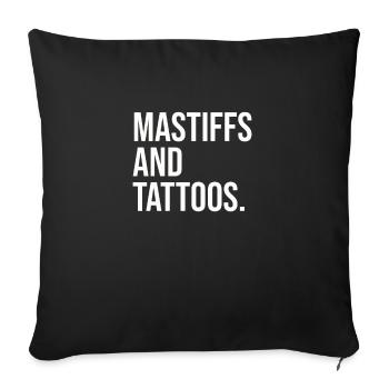 Mastiffs and Tattoos - Mastiff Dog - Sofa pillowcase 17,3'' x 17,3'' (45 x 45 cm) - black - Front