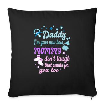 Baby Boss - Housse de coussin décorative 45 x 45 cm - noir - Devant