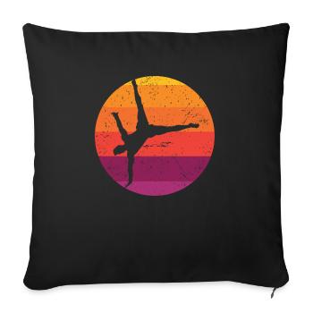 Gymnastik Sunset Turner Retro Turnen Vintage Kunst - Sofakissenbezug 45 x 45 cm - Schwarz - Vorne