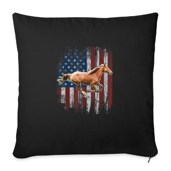 USA Flag - Sofa pillowcase 17,3'' x 17,3'' (45 x 45 cm) - black - Front