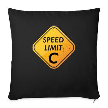 Speed Limit C Speed of Light Funny Science - Sofa pillowcase 17,3'' x 17,3'' (45 x 45 cm) - black - Front