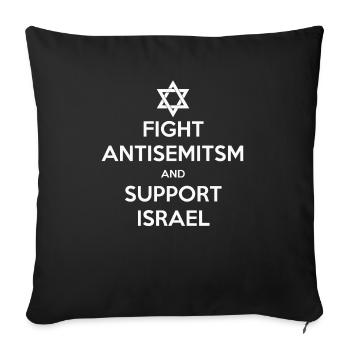 Solidarity with Israel / Against the Right and Nazis - Sofa pillowcase 17,3'' x 17,3'' (45 x 45 cm) - black - Front