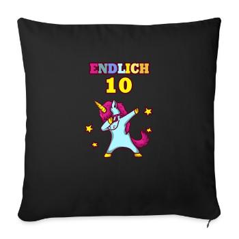 Einhorn 10 Jahre Geburtstag Einhorn Geburtstag - Sofakissenbezug 45 x 45 cm - Schwarz - Vorne