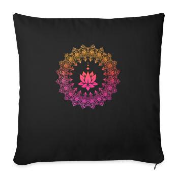 Lotus Mandala Lotus Flower Gift - Sofa pillowcase 17,3'' x 17,3'' (45 x 45 cm) - black - Front