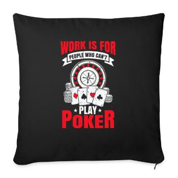 Poker cadeau de Poker Jetons Cartes Casino All in - Housse de coussin décorative 45 x 45 cm - noir - Devant