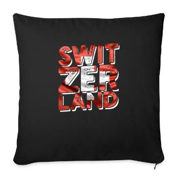 Switzerland Flag Swiss German Bern Zurich Alps - Sofa pillowcase 17,3'' x 17,3'' (45 x 45 cm) - black - Front