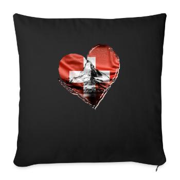 Suisse - Housse de coussin décorative 45 x 45 cm - noir - Devant