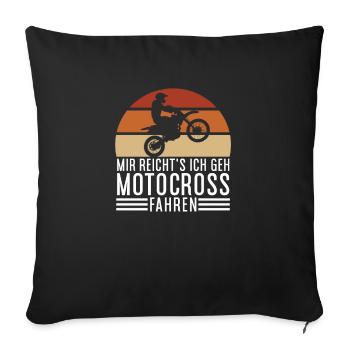 Motocross - Motocross Fahrer - Motocross fahren - Sofakissenbezug 45 x 45 cm - Schwarz - Vorne