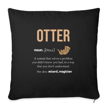 Loutres - Housse de coussin décorative 45 x 45 cm - noir - Devant