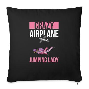 Skydiving Design für eine Fallschirmspringer Frau - Sofakissenbezug 45 x 45 cm - Schwarz - Vorne