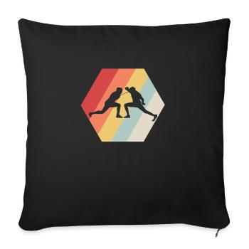 Fencing Team Fencing Fencing Retro - Sofa pillowcase 17,3'' x 17,3'' (45 x 45 cm) - black - Front