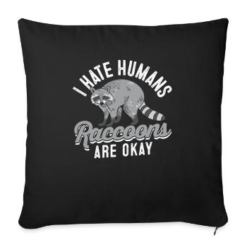 Raccoon Ferret Marder Racoon Animal Gift - Sofa pillowcase 17,3'' x 17,3'' (45 x 45 cm) - black - Front