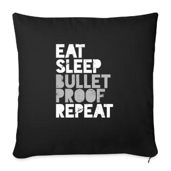 Eat Sleep Bullet Proof Repeat Butter Ketosis - Sofa pillowcase 17,3'' x 17,3'' (45 x 45 cm) - black - Front