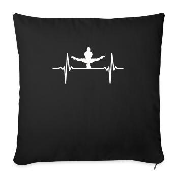 Gymnastique gymnastique gymnaste gymnaste battement de coeur cadeau - Housse de coussin décorative 45 x 45 cm - noir - Devant
