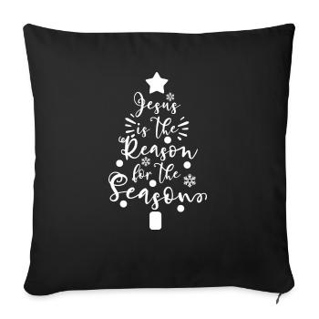 Jésus est la raison de la saison - Housse de coussin décorative 45 x 45 cm - noir - Devant
