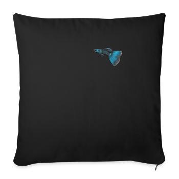 Guppy aquarianer Zierfisch Aquarium Fisch Geschenk - Sofakissenbezug 45 x 45 cm - Schwarz - Vorne
