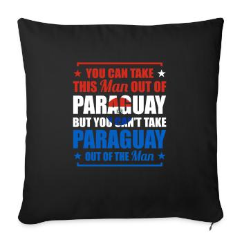 Paraguay - Sofa pillowcase 17,3'' x 17,3'' (45 x 45 cm) - black - Front