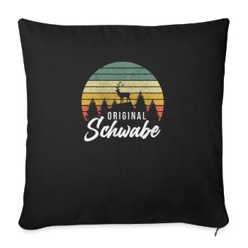 Schwaben Schwabe Schwabenland Geschenk - Sofakissenbezug 45 x 45 cm - Schwarz - Vorne