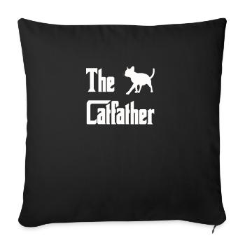 The Catfather Cats Dad Dad Cat Dad Daddy - Sofa pillowcase 17,3'' x 17,3'' (45 x 45 cm) - black - Front