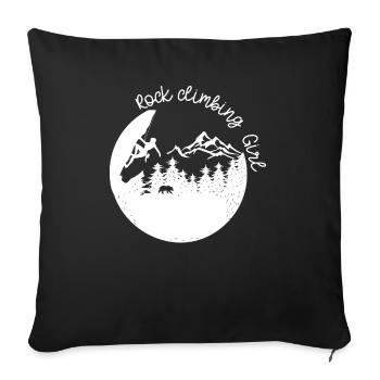 Fille d’escalade (2) - Housse de coussin décorative 45 x 45 cm - noir - Devant
