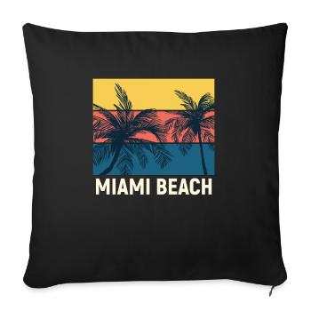 Miami Beach - Housse de coussin décorative 45 x 45 cm - noir - Devant