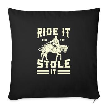 Horses Horseman Horse Gift - Sofa pillowcase 17,3'' x 17,3'' (45 x 45 cm) - black - Front