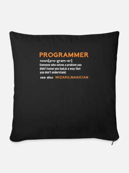 Programmer sind Zauberer - Sofakissenbezug 45 x 45 cm - Schwarz