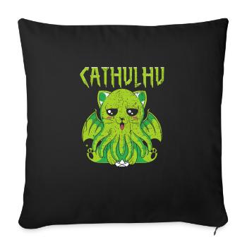 Cathulhu Saying Design - Sofa pillowcase 17,3'' x 17,3'' (45 x 45 cm) - black - Front