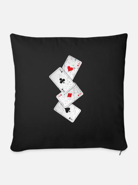 Poker - Sofakissenbezug 45 x 45 cm - Schwarz