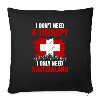 Switzerland Flag Bern Zurich Alps Swiss German - Sofa pillowcase 17,3'' x 17,3'' (45 x 45 cm) - black - Front