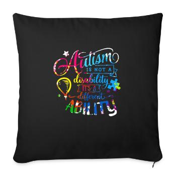 Autisme Autiste Asberger Autisme Awareness Puzzle - Housse de coussin décorative 45 x 45 cm - noir - Devant