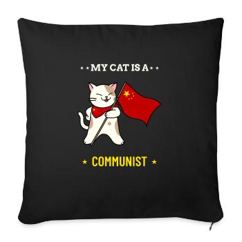 My Cat is a Communist - Sofa pillowcase 17,3'' x 17,3'' (45 x 45 cm) - black - Front