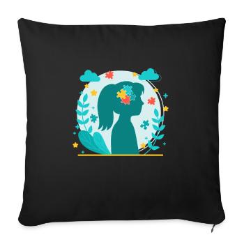 Autisme Autiste Asberger Autisme Awareness Puzzle - Housse de coussin décorative 45 x 45 cm - noir - Devant