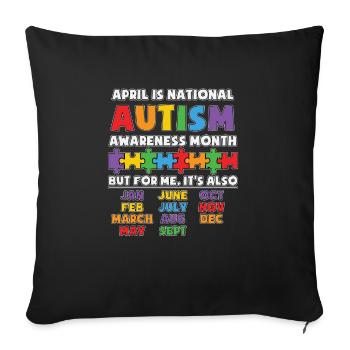 Autisme Autiste Asberger Autisme Awareness Puzzle - Housse de coussin décorative 45 x 45 cm - noir - Devant