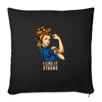 LGBTQ - Girl Tattoo Strong - Coffee Lover - Housse de coussin décorative 45 x 45 cm - noir - Devant