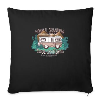 Les grands-pères cool conduisent un camping-car - Housse de coussin décorative 45 x 45 cm - noir - Devant