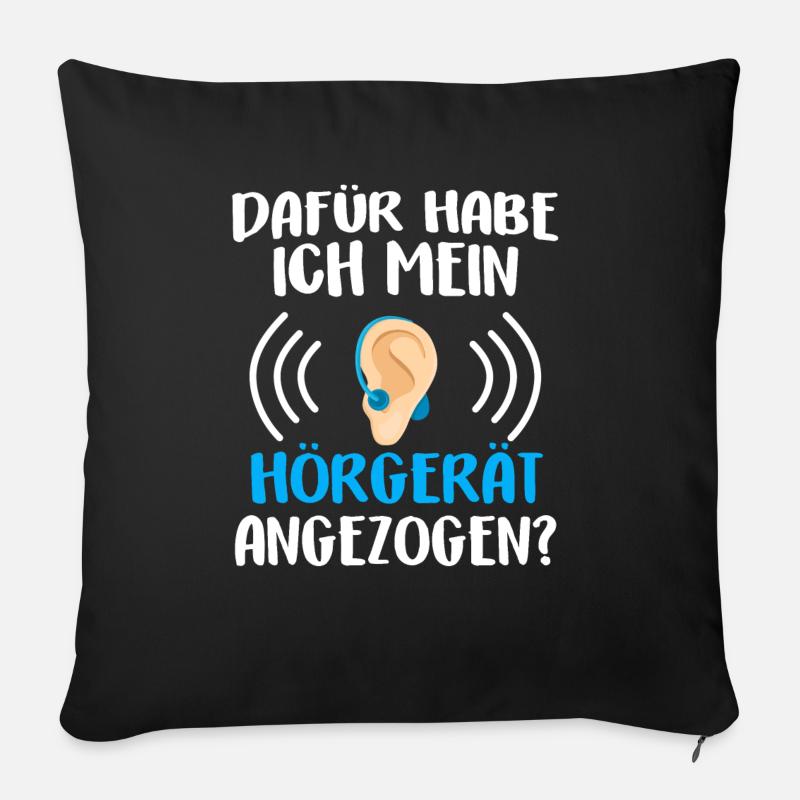 Gehörlos Taubstumm Zeichensprache Gebärdensprache - Sofakissenbezug 45 x 45 cm - Schwarz