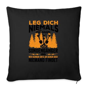 Ne jamais se faire allonger Avec un sondeur - Housse de coussin décorative 45 x 45 cm - noir - Devant