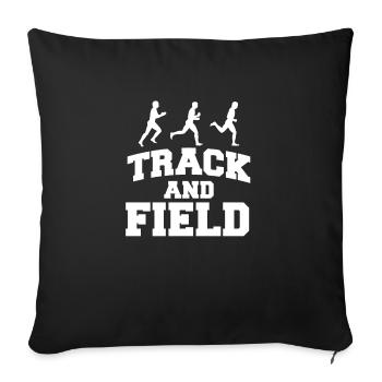 Track and Field coureurs de courses de marathon - Housse de coussin décorative 45 x 45 cm - noir - Devant