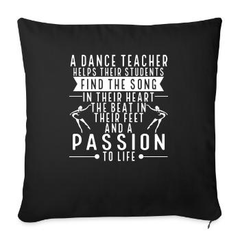 École de danse Ballet Cours de danse Professeur de danse - Housse de coussin décorative 45 x 45 cm - noir - Devant