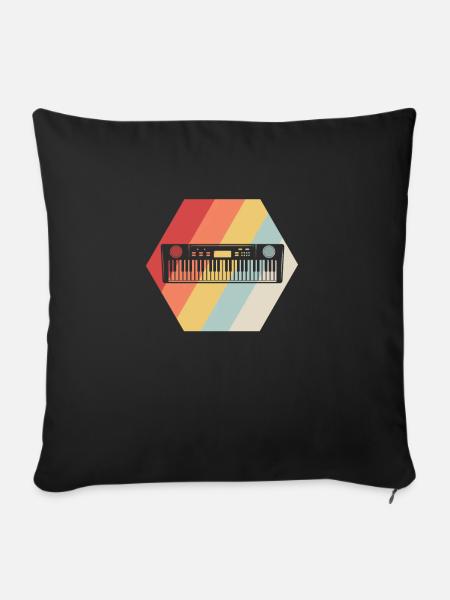 Keyboard Keyboarder Geschenk - Sofakissenbezug 45 x 45 cm - Schwarz