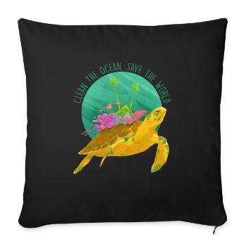 Animal mer Ocean Fish - Housse de coussin décorative 45 x 45 cm - noir - Devant