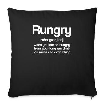 Rungry Definition Runner Hunger Run Hungry - Sofa pillowcase 17,3'' x 17,3'' (45 x 45 cm) - black - Front
