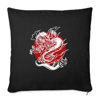Japanese Dragon T-Shirt Gift Dragon - Sofa pillowcase 17,3'' x 17,3'' (45 x 45 cm) - black - Front