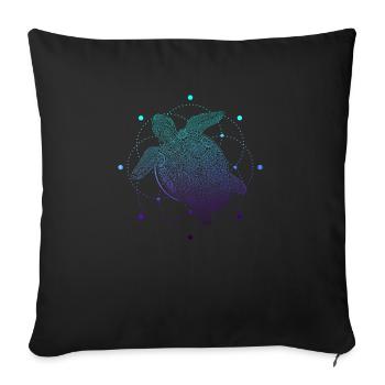 Tortue tribal océan plongée cadeau - Housse de coussin décorative 45 x 45 cm - noir - Devant