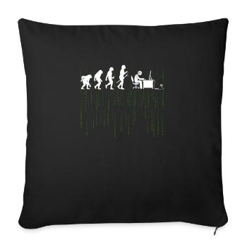 Evolution Ordinateur Détrissement Bürarbeit Cadeau - Housse de coussin décorative 45 x 45 cm - noir - Devant